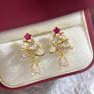 Orecchini pendenti a forma di albero di Natale per donna, graziosi accessori per le orecchie da indossare ogni giorno durante le festività - Product Image 4