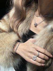 เพชรคาร์บอนสูงผ่านแหวนชุบโรเดียมสีเงิน925รูปแบบการทำนายโชคชะตา - Product Image 4