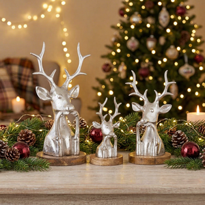 Figura de Ciervo, Escultura Decorativa Navideña, Centros de Mesa, Accesorios de Decoración para el Hogar, Venta al por Mayor de Artículos Navideños - Product Image 1