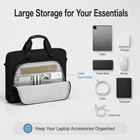 Sac à bandoulière fin pour ordinateur portable 15-16 pouces pour MacBook Air/Pro, mallette avec rangement pour accessoires et documents, résistant à l'eau et durable