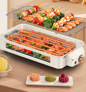Grill électrique multifonctionnel pour l'intérieur et l'extérieur, grill à brochettes sans fumée, pot à <span class=keywords><strong>barbecue</strong></span>, plaque de cuisson, détachable - Product Image 4