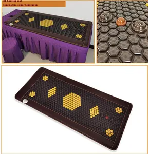 Factory Far Infrared Brown And Grey High Quality Heating Mat Hot Tourmaline Stone Healing Therapy Product OEM