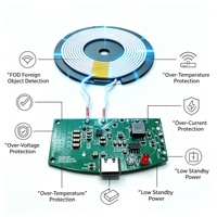 Batterie externe sans fil personnalisée avec fonction de réveil Q-factor, carte PCBA 35*55mm, prise en charge de la personnalisation ODM/OEM