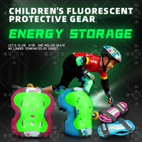 Ensemble de protection lumineux OEM pour roues de patins à roulettes, genouillères et coudières réglables pour enfants et professionnels, idéal pour le skateboard