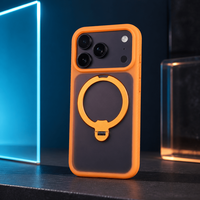 Étui de luxe pour iPhone 17 Pro avec support de bague rotatif à 360° et béquille antichoc, compatible iPhone 18 et 17