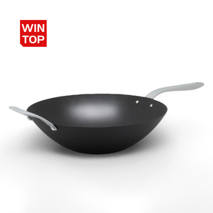 Factory Exclusive Design Seasoned Carbon Steel 14-Inch/35 cm <strong>Wok</strong> Pan Naturally <strong>Non</strong> <strong>Stick</strong> Pans Skillets Induction Compatible - Product Image 1