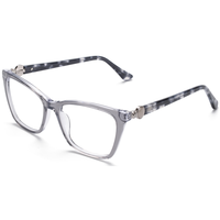 Monture de lunettes classiques œil-de-chat Elan Optical YB8505 pour femme, monture complète en acétate avec métal, livraison rapide