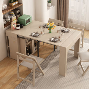 Mesa extensible de moda para el hogar, diseño de almacenamiento de madera, mesa MDF con silla, consola, esquina, sala de estar, juego de mesa de <span class=keywords><strong>comedor</strong></span> - Product Image 5