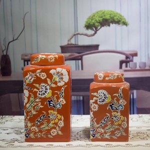 Mới Hiện Đại Cam Vuông Sứ Nồi Trung Quố<span class=keywords><strong>c</strong></span> Lưu Trữ Jar Với Mềm Hoa Trang Trí Nghệ Thuật Deco Phong <span class=keywords><strong>C</strong></span>ách Bình Gốm Cho Đám <span class=keywords><strong>C</strong></span>ưới - Product Image 2