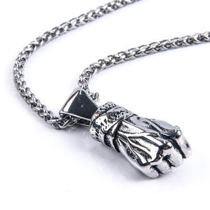 Joyería de comercio exterior transfronterizo al por mayor Europa y los Estados Unidos popular puño de acero inoxidable colgante de boxeo hop Street - Product Image 1