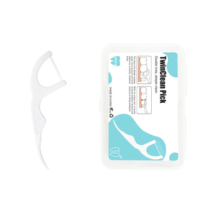 Fil dentaire orthodontique Pick Twin Line No Shred & No Break Resistant <span class=keywords><strong>Floss</strong></span> Slip Grid Handle 50 Count - Product Image 1