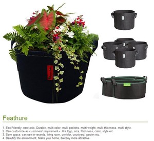 Paquete de 10 Bolsas de Cultivo Resistentes y Gruesas de Tela No Tejida, Macetas de Fibra Vegetal con Asas - Product Image 2