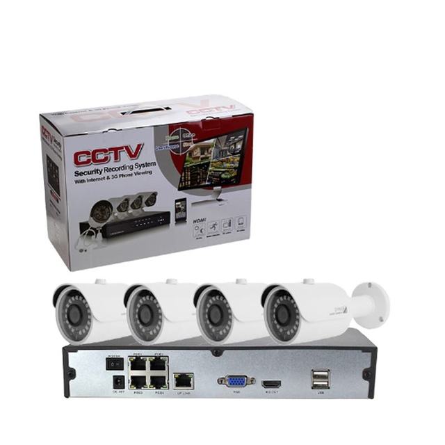 Customized 4CH 2MP Wired IP Surveillance Security Camera Cctv System PoE NVR Kit 1080P