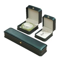 Boîte à bijoux haut de gamme en cuir PU, boîte cadeau pour colliers, bijoux, design taille affinée, boîte d'emballage pour bagues, bracelets et joncs