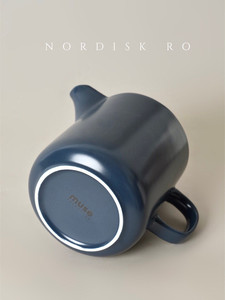 Cafetera de goteo manual de cerámica azul con filtro, 950 ml, para preparar café en casa - Product Image 3