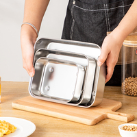 Conteneur de stockage alimentaire en acier inoxydable 304 épais avec couvercle, boîtes d'organisation de cuisine empilables pour la conservation des aliments