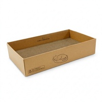 Boîte à gratter pour chat adulte en carton ondulé 2 en 1 : Lit et salon pour chat, résistant à l'usure et aux griffures, motif dessin animé, pour intérieur