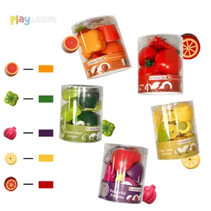 Set makanan permainan penyortiran warna 46 buah mainan pemotongan makanan dan buah yang menyenangkan dan dinamis untuk anak-anak mainan pendidikan prasekolah