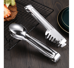 DFT12 Pince de cuisine créative en acier inoxydable pour steak, barbecue, poisson frit, aliments et pain, avec fentes - Product Image 2