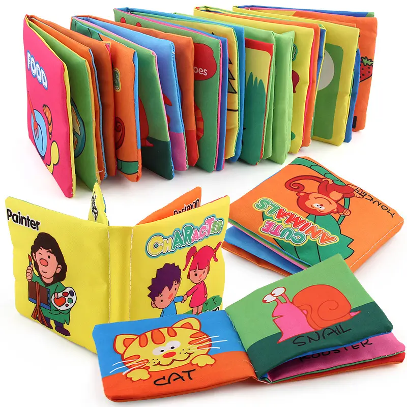 Bebé desarrollo inteligencia Animal número cognición libros de tela colorido bebé educación temprana libros de tela 0-3 años
