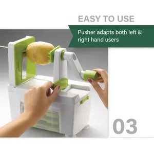 Vegetable Cutter Slicer Foldable Vegetable Spiral Slicer 4 Blade Vegetable Spiralizer Handheld Spiral Cutter