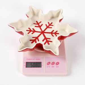 Nouveau Design de décoration de noël flocon de neige assiette à dîner en céramique assiette à fruits pour la décoration de la maison de noël - Product Image 4