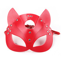 Fait à la main renard cuir Pu exotique Eyepatch Roleplay Sexy masque facial pour adulte femme Bondage Pu cuir renard fétiche masque pour les yeux