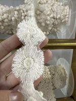 Dentelle en coton blanche 3D motif fleur de maïs du fabricant, bande de dentelle florale brodée pour robes et accessoires