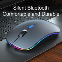 Mouse Gaming Ultra Tipis Nirkabel 2.4GHz dengan Baterai Isi Ulang untuk Laptop/PC