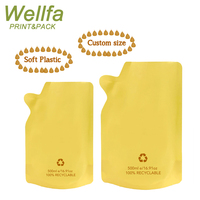 Emballage biodégradable écologique personnalisé, 250ml, 500ml, 1 litre, sac de recharge de savon liquide, pochette à bec en papier Kraft