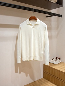 이탈리아 올드머니 스타일 캐시미어 울 혼방 긴팔 베이스 레이어 스웨터 가을 남성 캐주얼 갈매기 칼라 니트 중국산 - Product Image 6