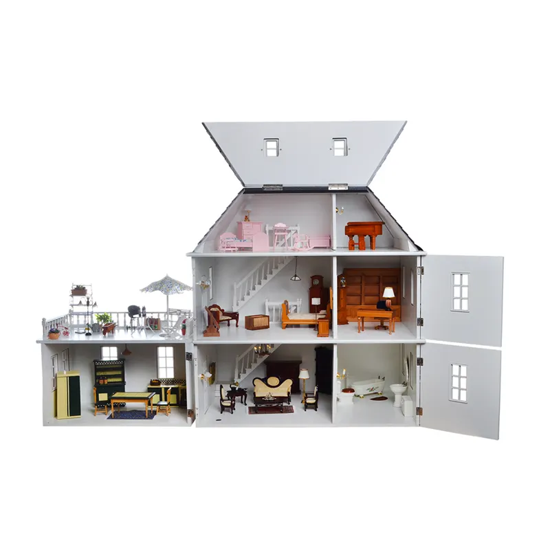 Scala 1:12 in legno in miniatura artigianale casa delle bambole giocattoli casa delle bambole fai da te gioca Mini casa