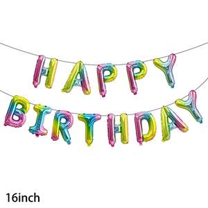 Vente en gros pour le commerce extérieur : Ensemble de ballons en aluminium de 16 pouces, alphanumériques, motifs Joyeux Anniversaire, dessins animés, animaux et extraterrestres, pour la décoration de fête - Product Image 6