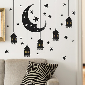 Ramadan decorazione luna stella lampadario autoadesivo in PVC adesivi da <span class=keywords><strong>parete</strong></span> musulmani decorazioni per la casa Festive per medio oriente adesivo da <span class=keywords><strong>parete</strong></span> - Product Image 2