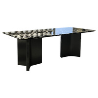 Ensemble table et chaises de salle à manger en marbre, style moderne et simple, rectangulaire, style italien, luxe léger, design haut de gamme
