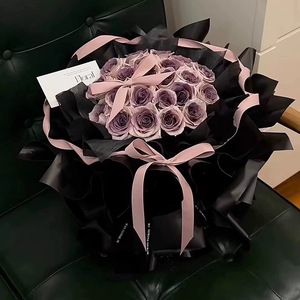 Bouquets de mariage éternels D75 en gros et contenants décoratifs en dentelle, bouquets de roses artificielles <span class=keywords><strong>Chanson</strong></span> à tenir à la main - Product Image 5