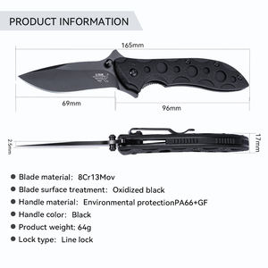 سكين جيب قابل للطي للنجاة في التخييم في الهواء الطلق بمقبض PA66 + GF - Product Image 4