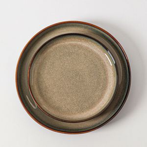 7.5 Inch <b>Ceramic</b> Round <b>Plates</b> for Restaurant Hotel Reactive Glazed Flat Bottom Shallow Dinner <b>Plate</b> Food Serving Dinner Dish - Product Image 1