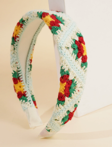 Diadema de punto de ganchillo estilo bohemio, accesorios dulces para el cabello, diadema ancha - Product Image 1
