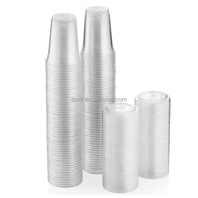 A buon mercato prezzo di plastica consegna veloce vasos desechables frullato tazza tazze con coperchi