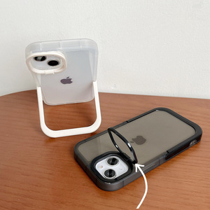 2025 nuovo supporto per lenti trasparente custodia per telefono per <span class=keywords><strong>iPhone</strong></span> 13 12 <span class=keywords><strong>11</strong></span> <span class=keywords><strong>Pro</strong></span> <span class=keywords><strong>Max</strong></span> 14 <span class=keywords><strong>Pro</strong></span> XR XS <span class=keywords><strong>Max</strong></span> supporto pieghevole invisibile <span class=keywords><strong>Cover</strong></span> <span class=keywords><strong>nera</strong></span> - Product Image 4