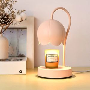 Lámpara Nocturna LED con Forma de Tulipán, Luz Blanca Cálida 2700K, Control Táctil, Diseño Moderno, Lámpara de Madera Pequeña para Dormitorio, CRI 90, Regulable - Product Image 4