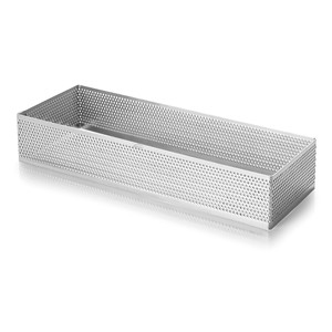 Teglia rettangolare forata per pasticceria in acciaio inox - Product Image 1