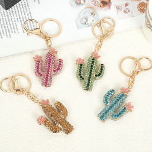 Porte-clés <span class=keywords><strong>Cactus</strong></span> Multicolore, Petit Pendentif Plante Fleur, Porte-clés Diamant d'Eau, Porte-clés <span class=keywords><strong>Cactus</strong></span> en Strass - Product Image 1