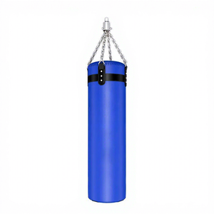 Saco de Boxeo de Cuero Resistente con Relleno de Algodón, Altura Ajustable, Peso de 100 lb, para Entrenamiento de Boxeo, Muay Thai y Artes Marciales - Product Image 4