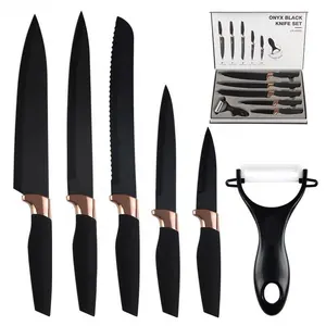 Supplier Kitchen Chef Knives Sets Modern 6pcs Stainless Steel Knives Set With Gift Box for Kitchen