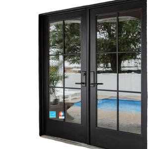 Puerta <span class=keywords><strong>de</strong></span> Entrada <span class=keywords><strong>de</strong></span> Vidrio Francés con Marco <span class=keywords><strong>de</strong></span> Aluminio Personalizado a Precio <span class=keywords><strong>de</strong></span> Fábrica para Villa, Hotel Decorativo, Edificio Comercial, Oficina - Product Image 1