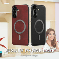 Funda de Teléfono Móvil de Cuero PU Transparente de Lujo, Diseño de Color Puro, Ajuste Perfecto al 100% para S25 S24 S23 Ultra A16