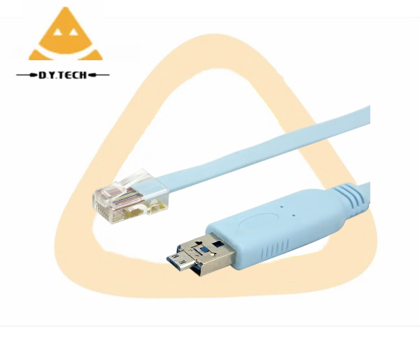 DYTECH FTDI Chip 2 in 1 Micro USB RS232 Serial RJ45 Router Console Cable for Cisc0/Huawei Device,computer,printer