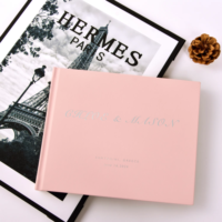 Livre d'or de mariage personnalisable en lin/cuir |   Album photo Polaroid et carnet de souvenirs en coton, cadeau pour fiançailles et anniversaire